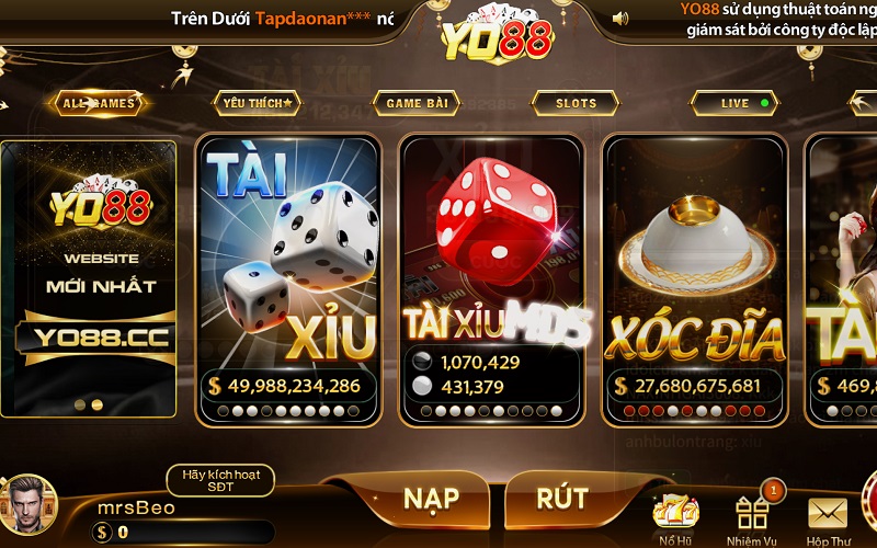 Tổng quan về cổng game YO88